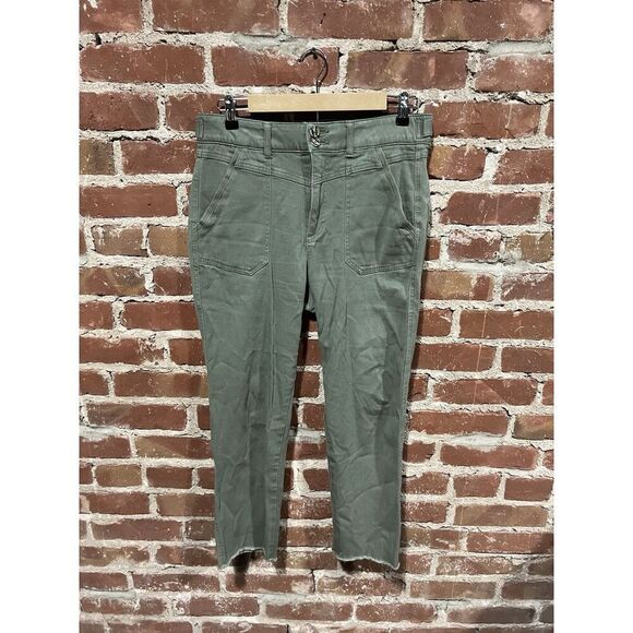 Democracy Womens Green Straight Leg Tapered Pants Size 8 Ab Solution - Picture 1 of 3